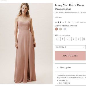 Jenny Yoo Kiara Dress Whipped Apricot Color